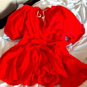 Vibrant orange red Dress Medium /New